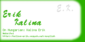 erik kalina business card